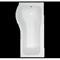 deluxe left hand p shaped shower bath with front panel and screen 1700 ...