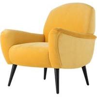 Delilah Accent Chair, Canary Yellow Velvet
