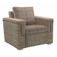 Desser Bath Kubu Armchair with Tartan Mocha Cushions