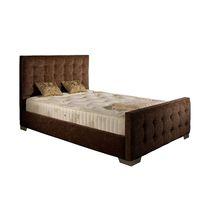 Delaware Fabric Divan Bed Frame Chocolate Chenille Fabric Small Double 4ft