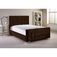 Delaware Velvet Bed and Mattress Set Chocolate Velvet Fabric King Size 5ft