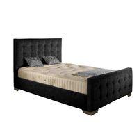 Delaware Fabric Divan Bed Frame Black Chenille Fabric King Size 5ft