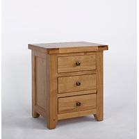 Devon Oak 3 Drawer Bedside