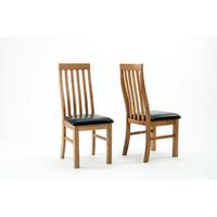 Devon Oak Lancaster Slatted Dining Chairs - Pair