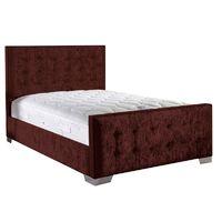 Delaware Velvet Bed and Mattress Set Mulberry Velvet Fabric Single 3ft