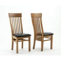 Devon Oak Curved Back Chairs - Pair