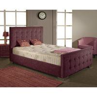 Delaware Fabric Divan Bed and Mattress Set Aubergine Chenille Fabric Double 4ft 6
