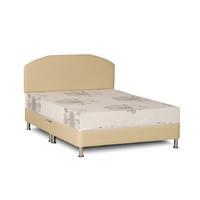 Deluxe Faux Leather Body Balance Reflex Foam Support Divan Set with Pillows - Single - Cream