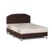 deluxe faux leather divan base king brown