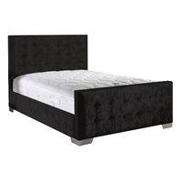 Delaware Velvet Bed and Mattress Set Black Velvet Fabric Single 3ft