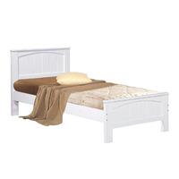 Denver White Wooden Bed Frame and Memory Foam Support 250 Mattress with Pillows Double
