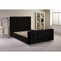 Delaware Velvet Divan Bed Frame Black Velvet Fabric Super King 6ft