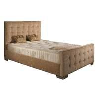 Delaware Fabric Divan Bed and Mattress Set Silver Chenille Fabric Double 4ft 6