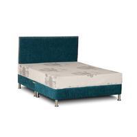Deluxe Chenille Body Balance Reflex Foam Support Divan Set with Pillows - Double - Teal