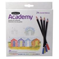 Derwent Academy Colour Carton Of 24, Twin Hole Sharpener With 2 Sized