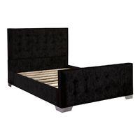 Delaware Velvet Divan Bed Frame Black Velvet Fabric Small Double 4ft