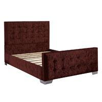 Delaware Velvet Divan Bed Frame Mulberry Velvet Fabric Single 3ft