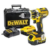 DeWalt DeWalt DCD795P2 18V Li-Ion Hammer Drill/Driver, 2 x 5.0Ah XR Li-Ion Batteries & Kit Box