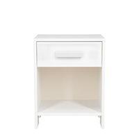 dennis kids bedside table with drawer in white