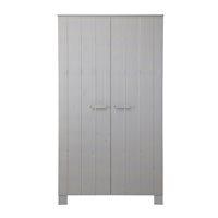 DENNIS KIDS CONTEMPORARY PINE WARDROBE in Concrete Grey