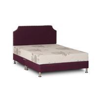 Deluxe Linen Body Balance Reflex Foam Support Divan Set with Pillows - Double - Purple