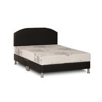 Deluxe Faux Leather Body Balance Reflex Foam Support Divan Set with Pillows - Double - Black