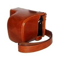 Dengpin PU Leather Oil Skin Camera Case Bag Cover with Shoulder Strap for Sony A6000 ILCE-6000L A6000L NEX-6