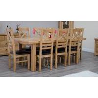 Deluxe 180cm Dual Extending Solid Oak Dining Table with Ladderback Chairs