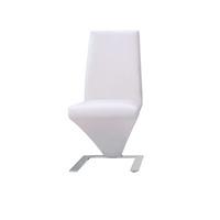 Demi Z Dining Room Chair In White With Chrome Feet