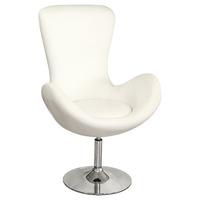 Destiny Modern Rotating Bucket Chair in White Faux Leather