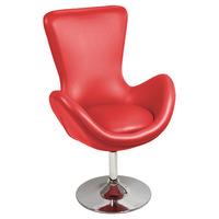 destiny modern rotating bucket chair in red faux leather