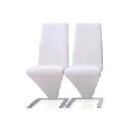 Demi Z Dining Chairs In White Faux Leather in A Pair