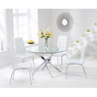 Denver 110cm Glass Dining Table with Calgary Chairs