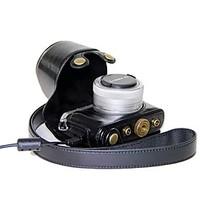 Dengpin Camera Leather Case Bag Cover with Shoulder Strap for Panasonic LUMIX DMC-GM1 with 12-32mm Lens