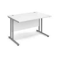 DELUXE SILVER CANTILEVER LEG 1200MM SYSTEM DESKING - WHITE