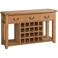 Devonshire Somerset Oak Sideboard with Wine Rack - Open