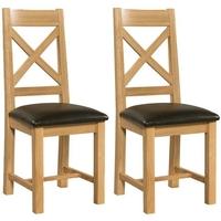 Devonshire Siena Oak Dining Chair - Cross Back (Pair)