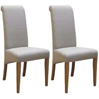 devonshire new oak beige fabric dining chair pair