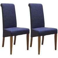 Devonshire New Oak Blue Fabric Dining Chair (Pair)