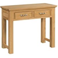 devonshire siena oak console table 2 drawer