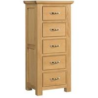 devonshire siena oak chest of drawer 5 drawer wellington