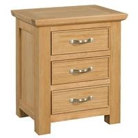 Devonshire Siena Oak Bedside Cabinet - 3 Drawer