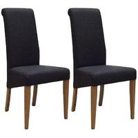 Devonshire New Oak Charcoal Fabric Dining Chair (Pair)