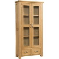 devonshire siena oak display cabinet