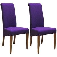 devonshire new oak purple fabric dining chair pair