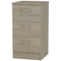 Devon Darkolino Bedside Cabinet - 3 Drawer Locker