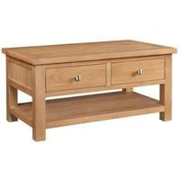 devonshire dorset oak coffee table 2 drawer