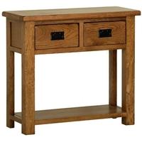 Devonshire Rustic Oak Console Table - 2 Drawer