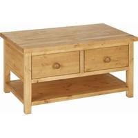 devonshire chunky pine coffee table 2 drawer