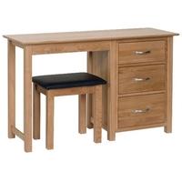 devonshire new oak dressing table single pedestal